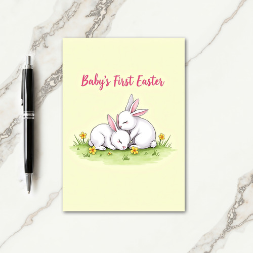 First Spring Bunny Hugs Card