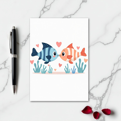 Fish Kiss Love Greeting Card