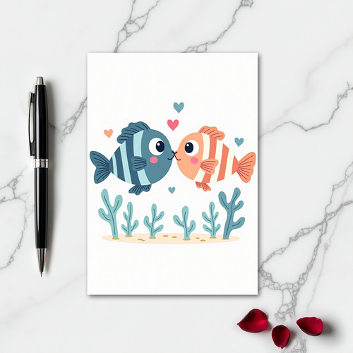 Fish Kiss Love Story Card