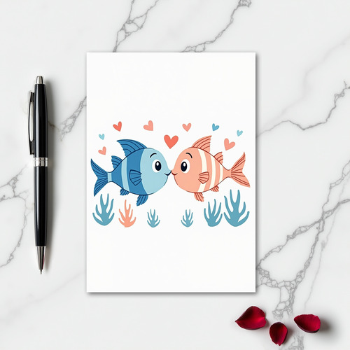 Fish Kisses Affection Card