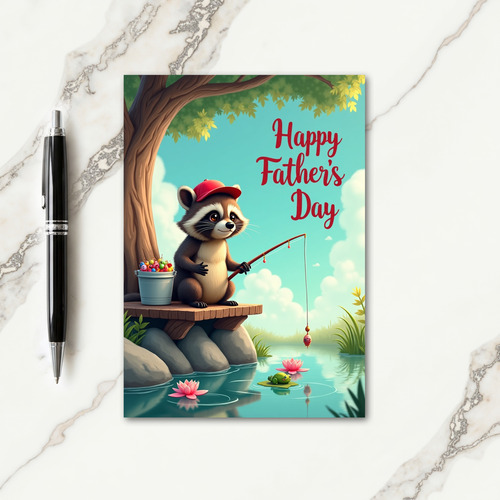 Fishing Fathers Day Sky Scene Card