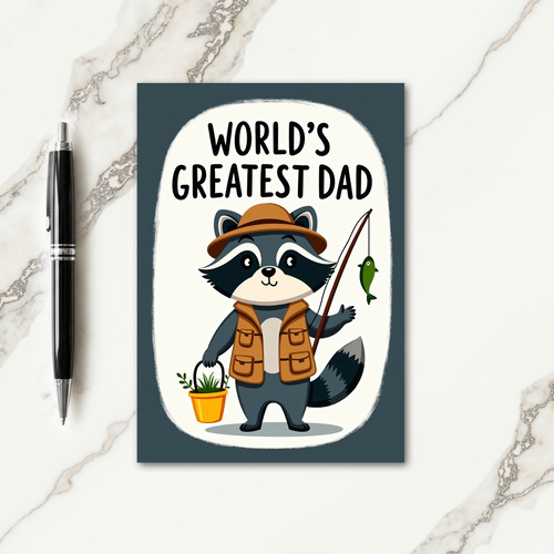 Fishing Rod Fathers Day Art Card