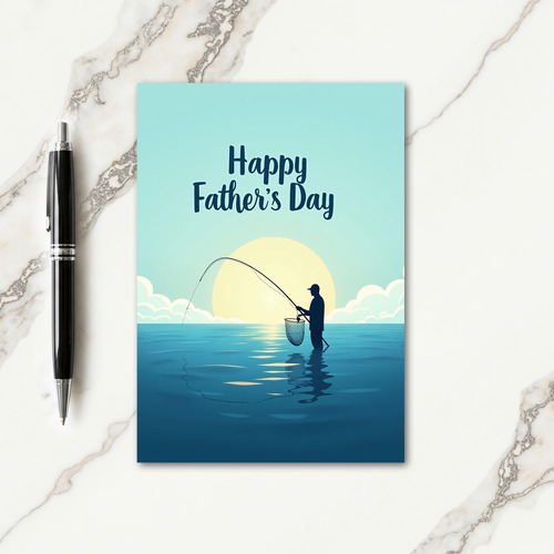 Fishing Silhouette Fathers Day Card