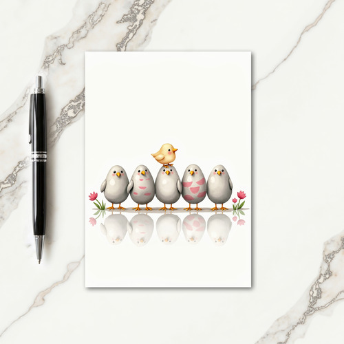 Five Little Birds Art Card