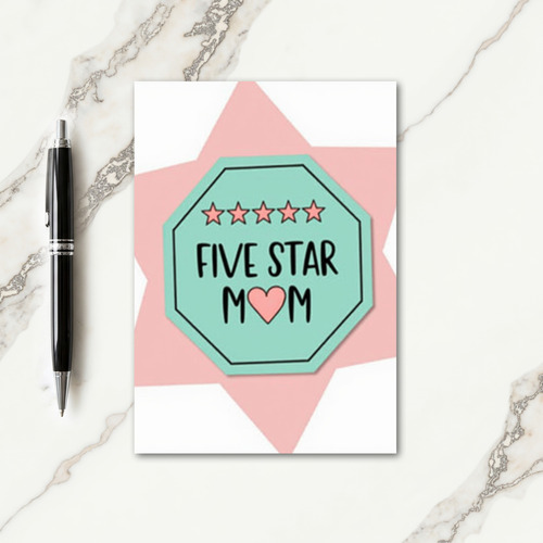 Five Star Mom Teal Graphic Card