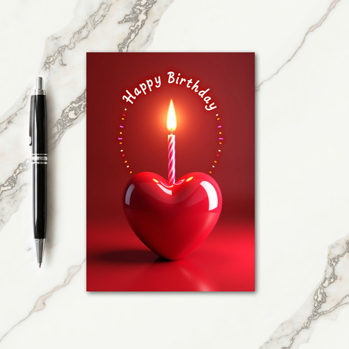 Flaming Candle Birthday Card