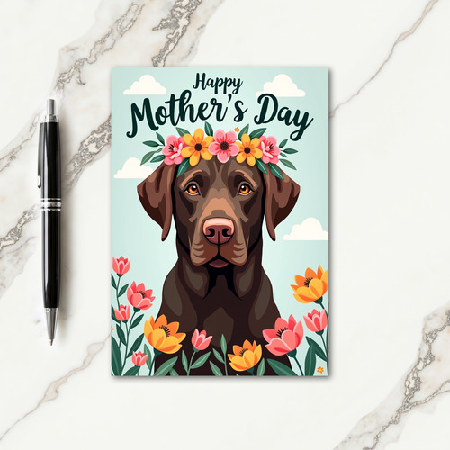 Flat Graphic Dog Mothers Day Card