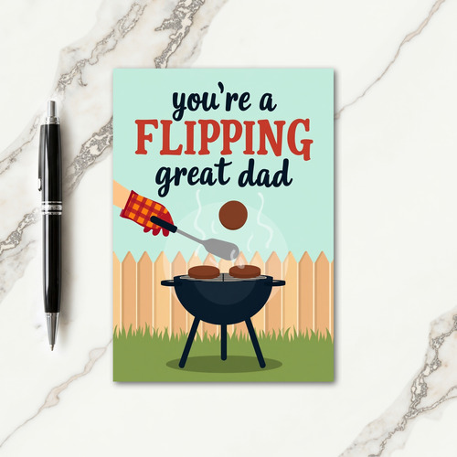 Flipping Great Dad Bbq Card