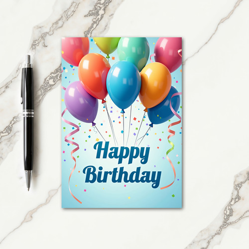 Floating Balloon Birthday Card