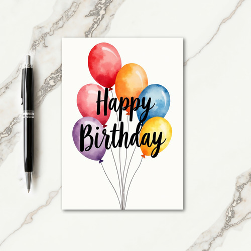 Floating Balloons Birthday Card