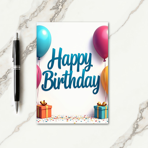 Floating Celebration Birthday Card