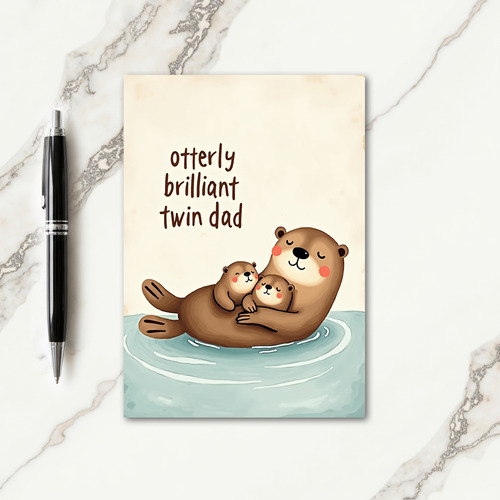 Floating Fathers Day Scene Card