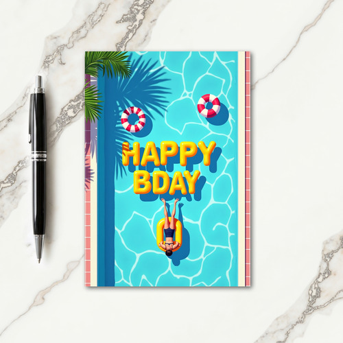 Floating Fun Birthday Card