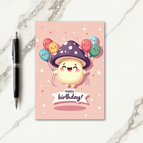 Floating Fungi Birthday Card