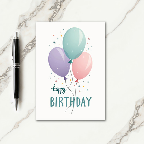 Floating Joy Birthday Card