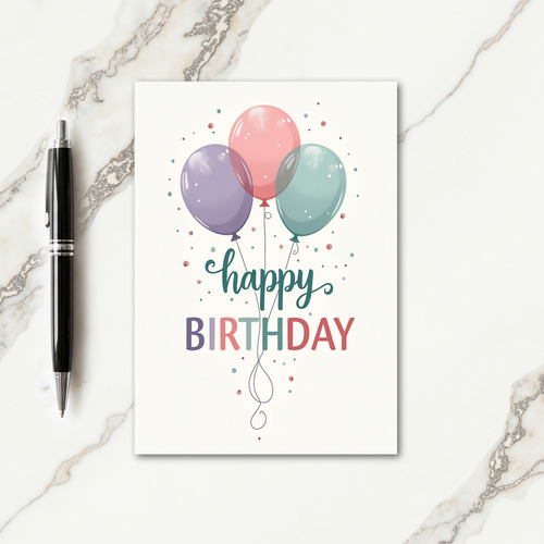 Floating Orbs Birthday Card