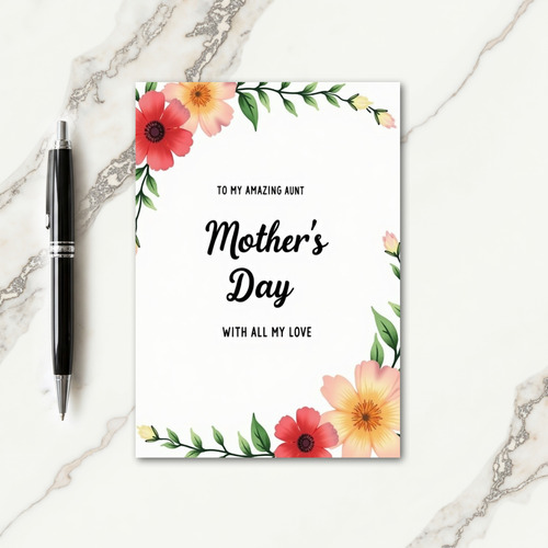 Floral Amazing Aunt Card