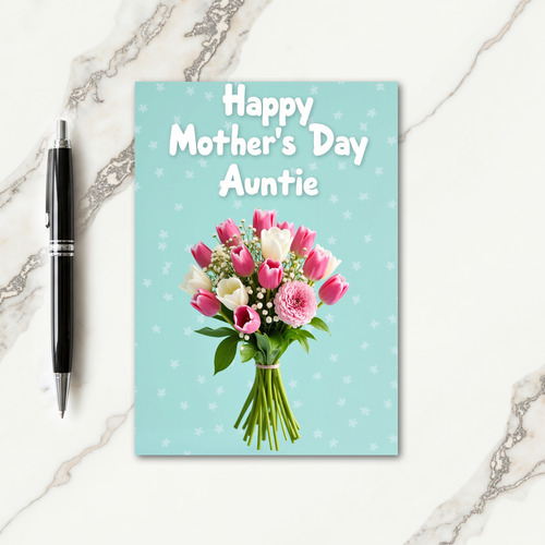 Floral Aqua Mothers Day Card