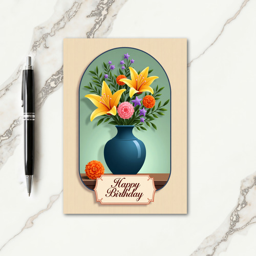Floral Arch Birthday Card