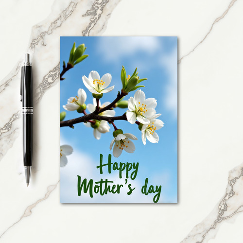 Floral Azure Mothers Day Card