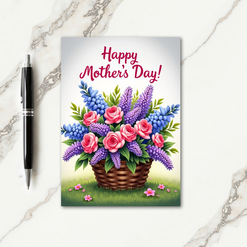 Floral Basket Celebration Card