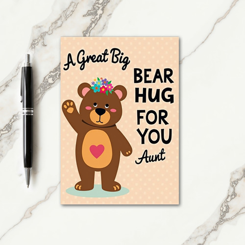 Floral Bear Aunt Mothers Day Card
