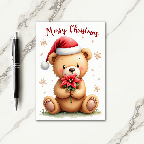 Floral Bear Holiday Card