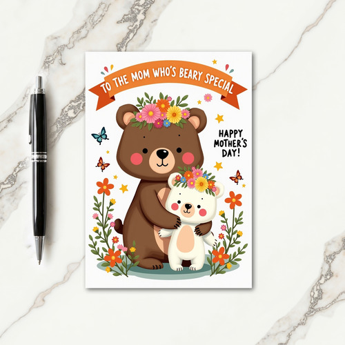 Floral Bear Hugs Celebration Card