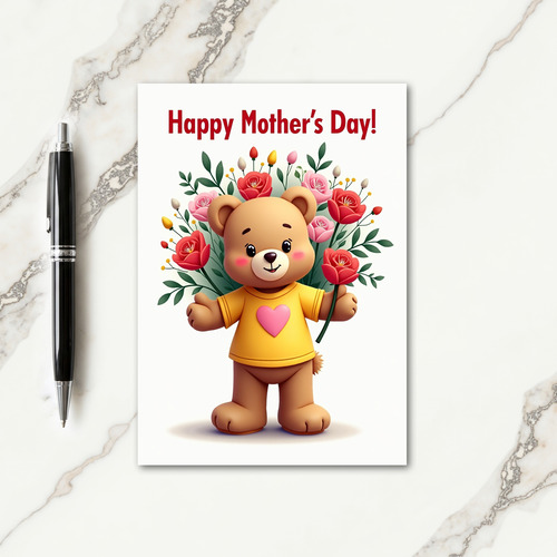 Floral Bear Mothers Day Card