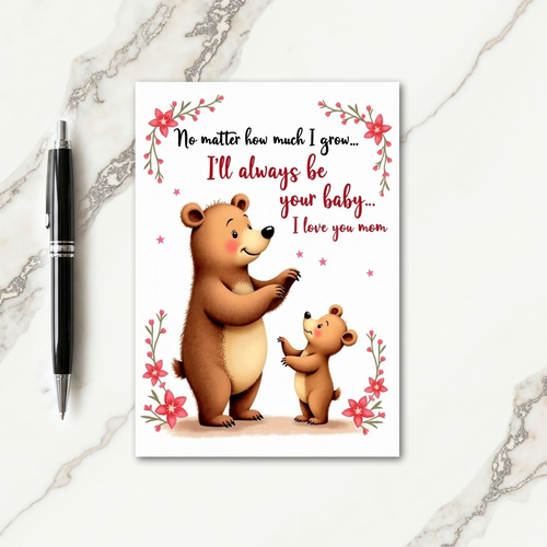 Floral Bears Love Mom Card