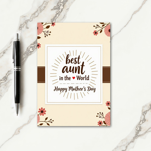 Floral Best Aunt Day Card