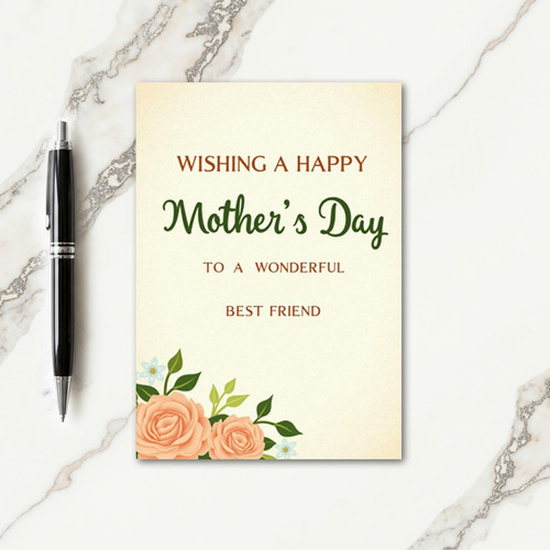 Floral Best Friend Mothers Card