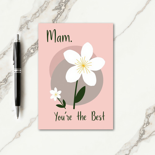 Floral Best Mam Illustration Card