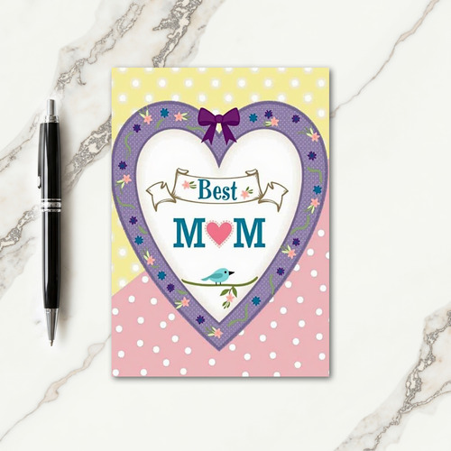 Floral Best Mom Illustration Card