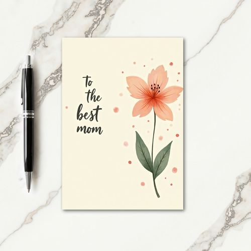 Floral Best Mom Watercolor Card