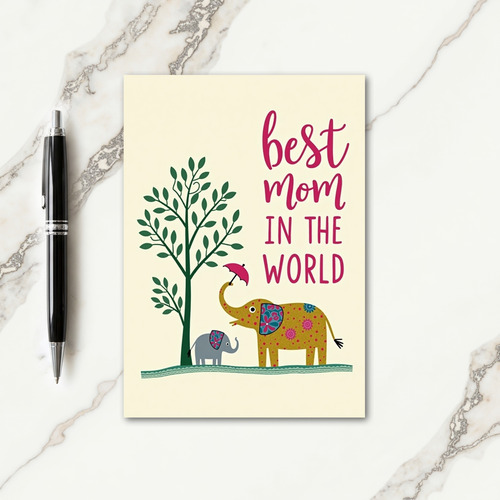 Floral Best Mom World Card