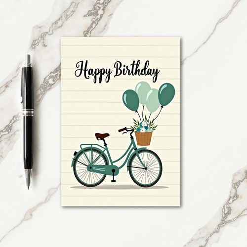 Floral Bicycle Birthday Card