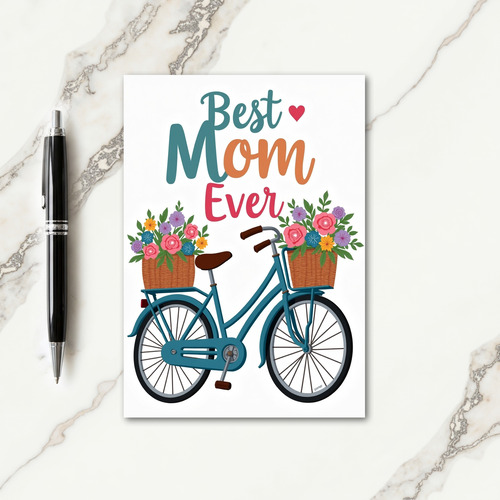 Floral Bicycle Mom Card