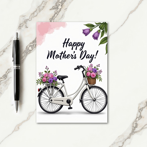 Floral Bicycle Mothers Day Card