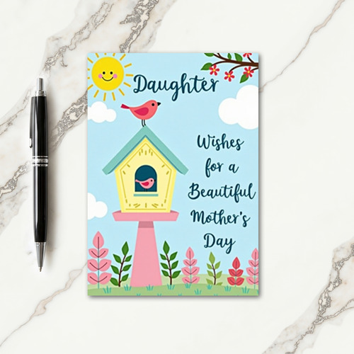 Floral Bird Family Mothers Day Card