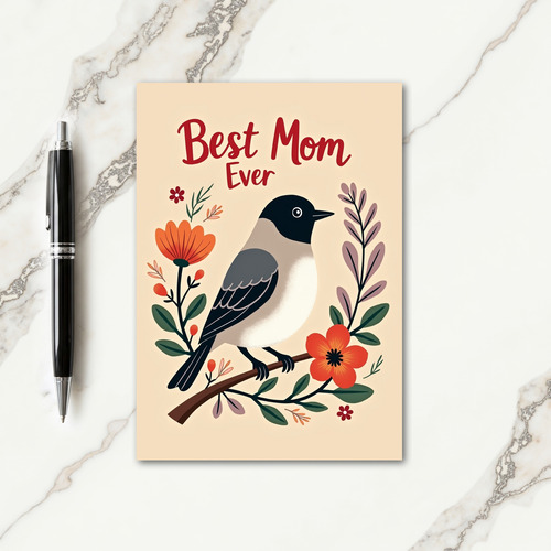 Floral Bird Scene Card