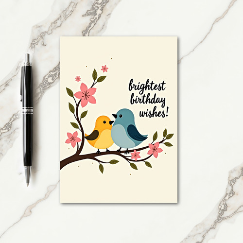 Floral Birds Birthday Card