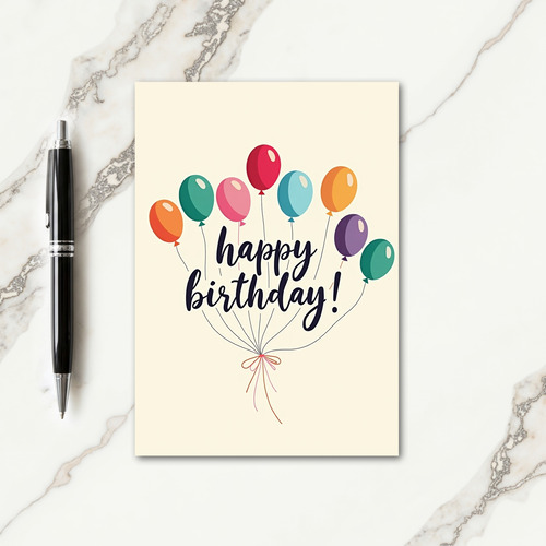 Floral Birthday Balloons Card