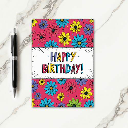 Floral Birthday Banner Card