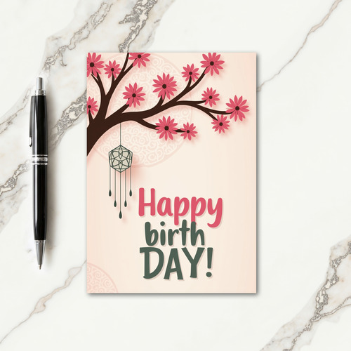 Floral Birthday Branch Card