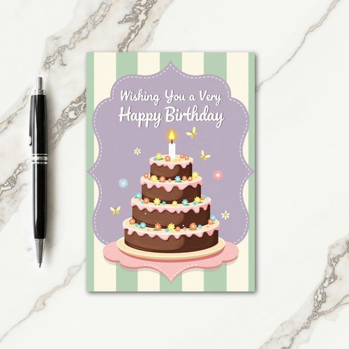 Floral Birthday Cake Card