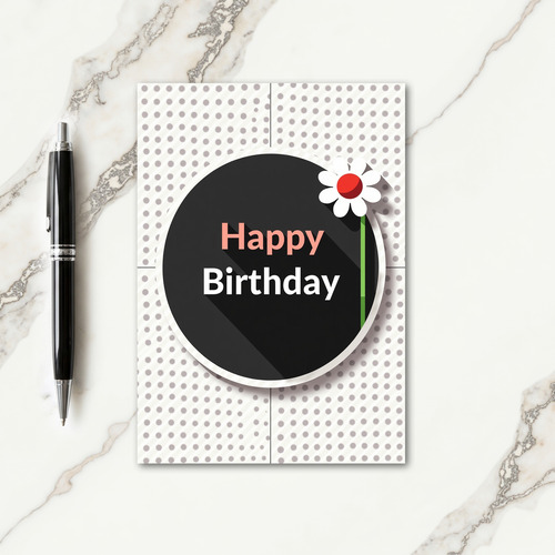 Floral Birthday Circle Card