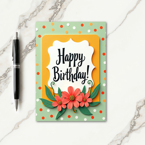 Floral Birthday Cloud Card