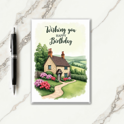 Floral Birthday Cottage Card
