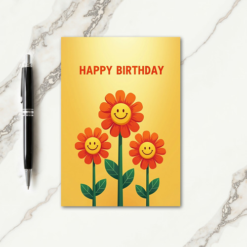 Floral Birthday Faces Card